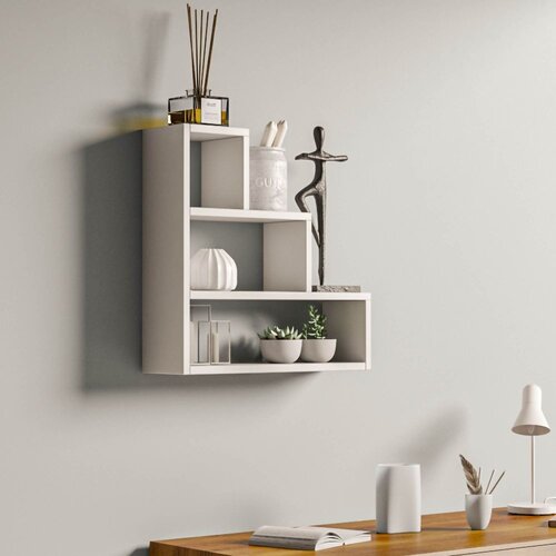 Woody Fashion Zidna polica Piramit White Cene