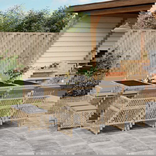 VidaXL 11-dijelni vrtni blagovaonski set od poliratana s jastucima bež Slike