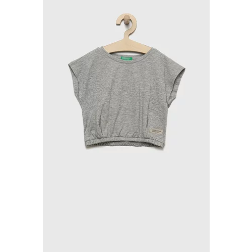 United Colors Of Benetton Dječja pamučna majica kratkih rukava boja: siva