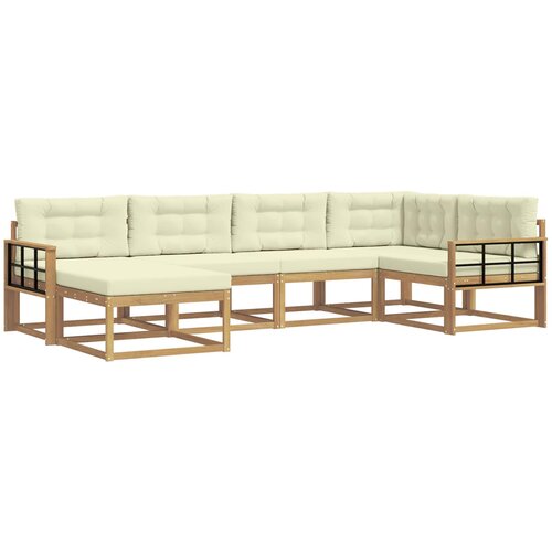 vidaXL Zunanja garnitura za sedenje 5 pcs Bela in krem Poliester, (5000281387) Cene
