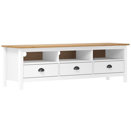 The Living Store TV omarica Hill bela 158x40x47 cm trdna borovina - TV Omarica, (21376626) Slike