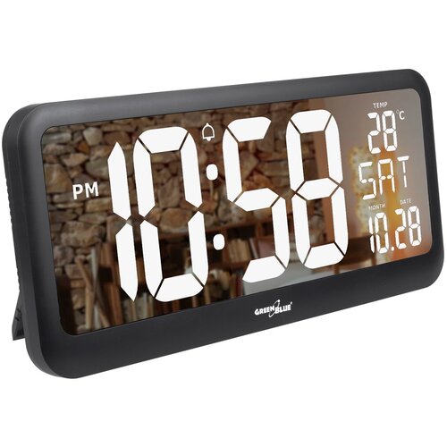 Maclean Large Digital Clock Wall Mount Free Standing with Temperature Sensor 37x17cm LCD Display Power Adapter &amp;amp; Battery Operated Slike