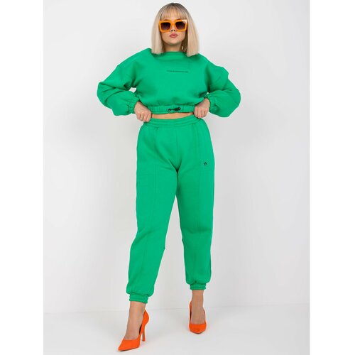 Fashion Hunters Plus size green tracksuit set with Maleah pants Slike