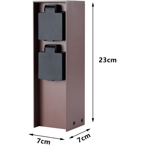 Brilagi Vani&amp;scaron;nji stub sa 2 SCHUKO utičnice PILLAR 230V IP44 braon Slike