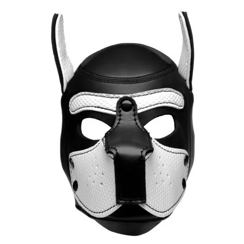 Master Series Spike Puppy BDSM Hood - Black/White