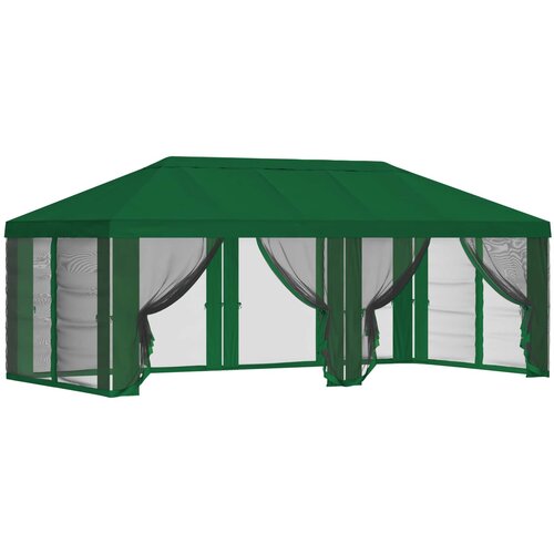 vidaXL Pokrov za gazebo s stranskimi stenami 6 x 3 m Zelena Poliester, (5000218822) Cene