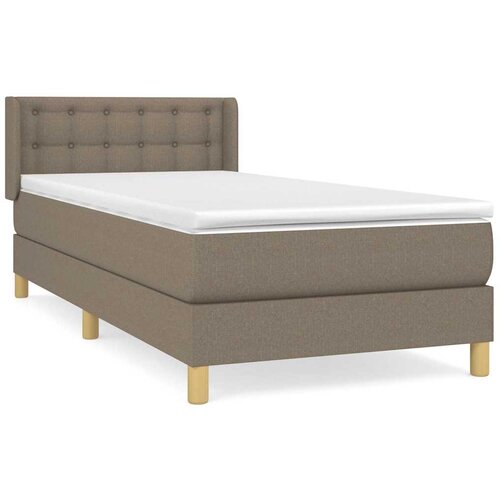  Krevet s oprugama i madracem smeđesivi 100 x 200 cm od tkanine Slike
