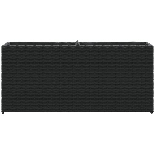  Vrtna sadilica s 2 posude crna 90 x 20 x 40 cm od poliratana Slike