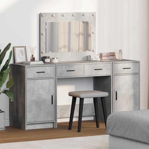 VidaXL Set od 3 Siva beton MDF s betonskom obradom Srednje Slike