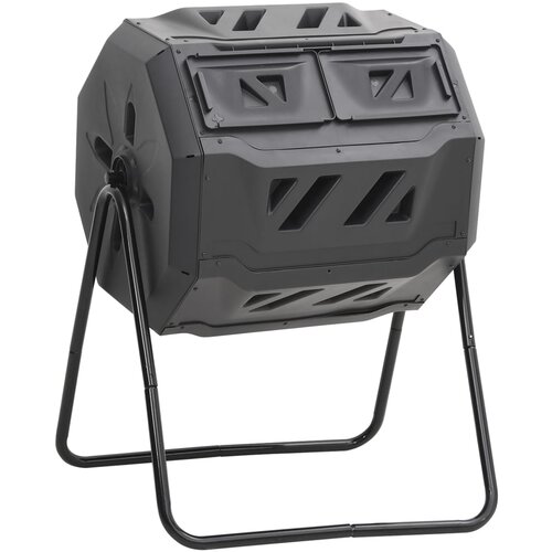 VidaXL Vrtna posuda za kompost crna 73 x 64 x 95 cm 160 L Slike