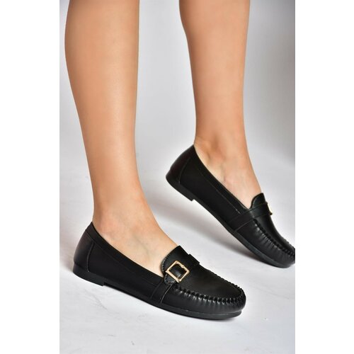 Fox Shoes Black Women's Daily Flats with Buckle Detail. Slike