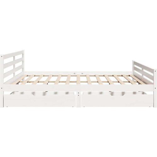 VidaXL Okvir kreveta bez madraca bijeli 180x200 cm od masivne borovine Slike