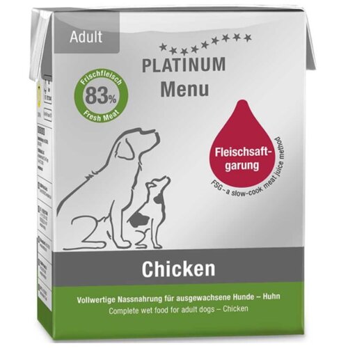 Platinum Menu Vlažna hrana za odrasle pse, Sa piletinom, 185 g Slike