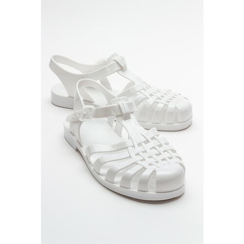 LuviShoes FLENK Women's White Sandals Cene