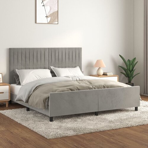  Okvir za krevet s uzglavljem svjetlosivi 180x200 cm bar&scaron;unasti Cijene