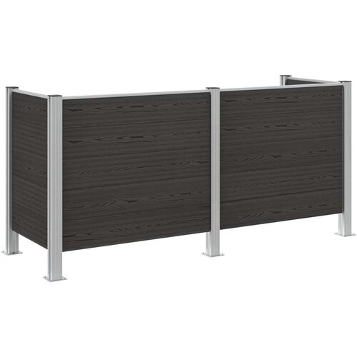  Ograda za kante za smeće Siva 237 x 85 x 115 cm Aluminij i WPC Slike