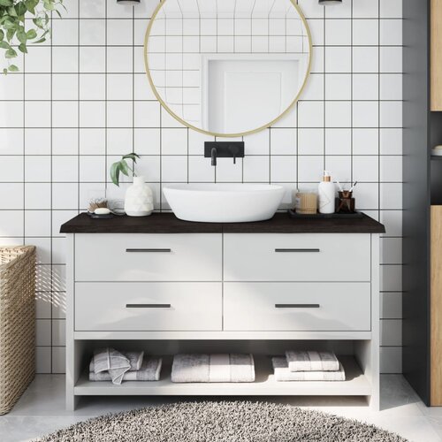 vidaXL Kupaonska radna ploča tamnosmeđa 120x40x(2-4) cm tretirano drvo Cijene