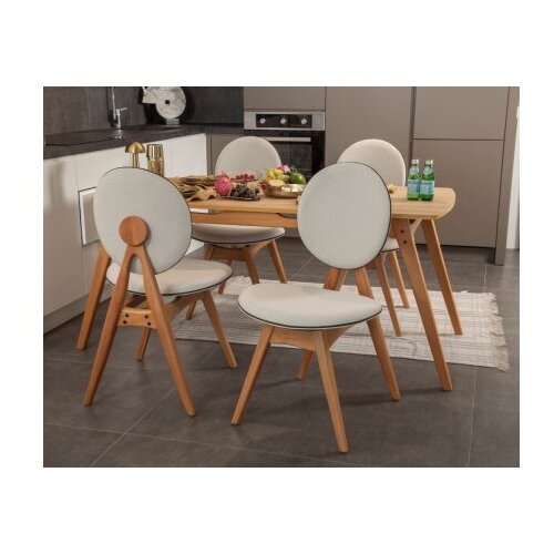 Hanah home Trpezarijski set Touch (4S), Hrast-bež Slike