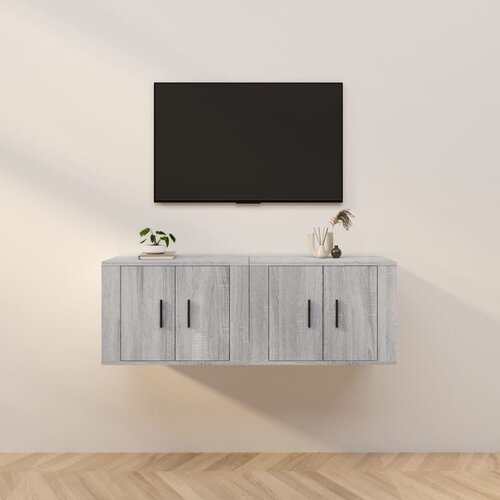 vidaXL Stenska TV omarica 2 kosa siva sonoma 57x34,5x40 cm Cene