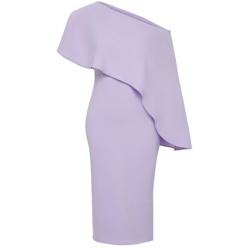 Trendyol lilac single sleeve elegant evening dress Cene