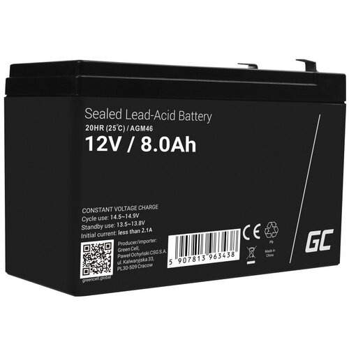 Green cell AGM46 industrial rechargeable battery Sealed Lead Acid (VRLA) 8000 mAh 12 V Cijene