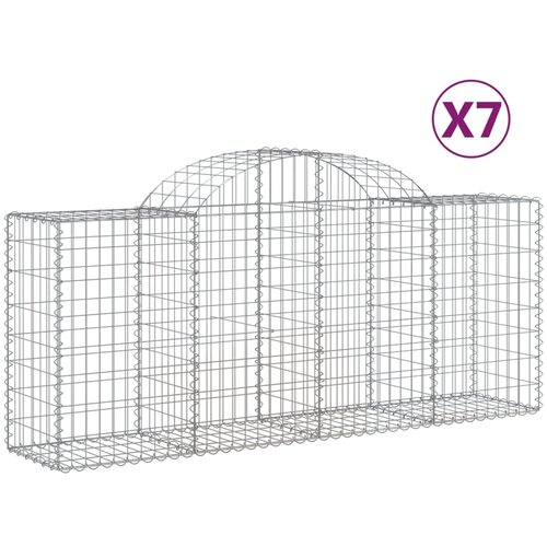 Lučne gabionske ko&amp;scaron;are 7 kom 200x50x80/100 cm pocinčano željezo Slike