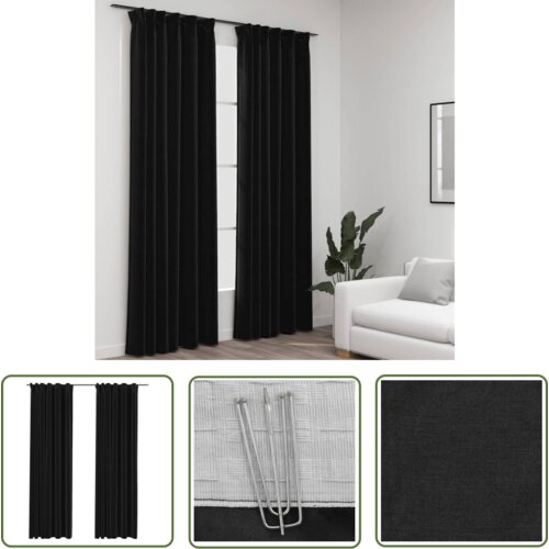  The Living Store Zatemnitvene zavese z obe&amp;scaron;ali 2 kosa antracitne 140x225 cm - Zavesa, (21744132) Slike