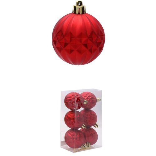 Molarem Home Set od 6 kuglica za božićno drvce &amp;ndash; 6 cm, crvena Slike