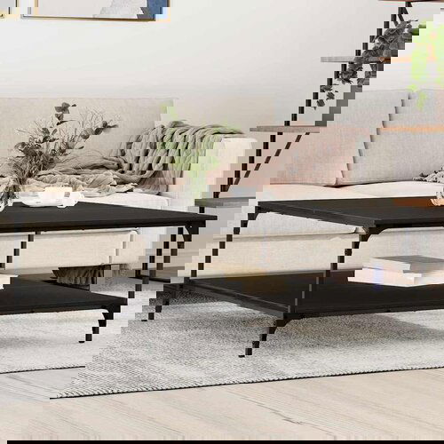 vidaXL Kava Stol Crni hrast 100 x 100 x 40 cm Konstruirano drvo Cene