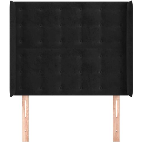  Uzglavlje s u&amp;scaron;ima crni 83x16x118/128 cm bar&amp;scaron;unasti Slike