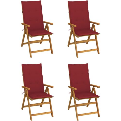  Vrtni stoli 4 kosi z blazinami trden akacijev les Slike