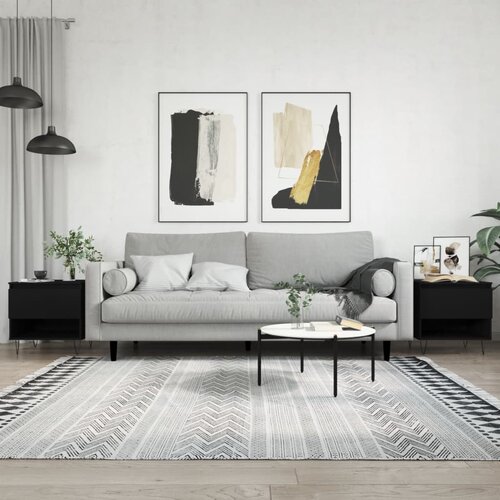 The Living Store Klubska mizica 2 kosa črna 50x46x50 cm inženirski les - Klubska Mizica, (21573791) Cene
