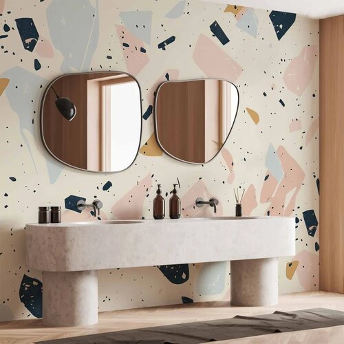  Foto tapeta - Terrazzo with Large Scaled Stones in Subdued Colors 300x210 Vodootporna Slike