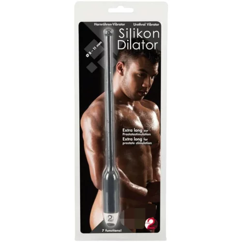 Igrače You2Toys You2Toys - DILATOR - dolg silikonski vibrator za sečnico - črn (8-11mm)