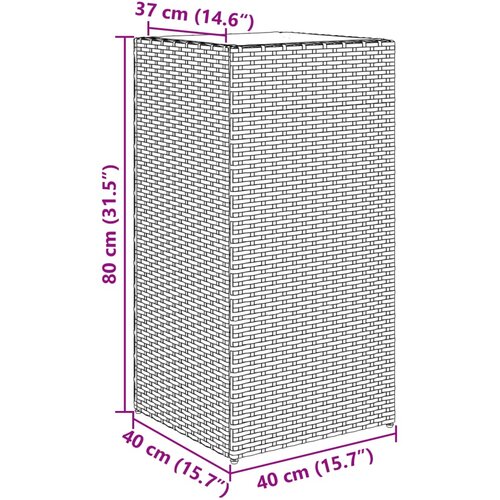  Vrtna sadilica crna 40 x 40 x 80 cm od poliratana Slike