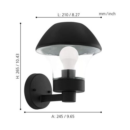 Eglo 33567 - LED prigu&amp;scaron;iva spoljno zidno svetlo VERLUCCA-C 1xE27/9W/230V IP44 Slike