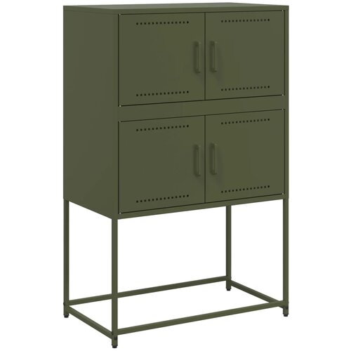 VidaXL Komoda olivno zelena 68,5x38,5x107 cm jeklo, (21274162) Slike