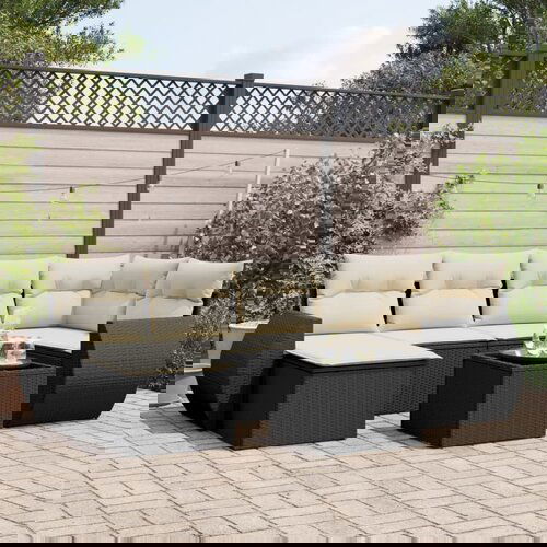 vidaXL 7-dijelni set vrtnih sofa od poliratana s jastucima crni Cijene