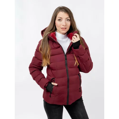 Glano Women's winter jacket - burgundy