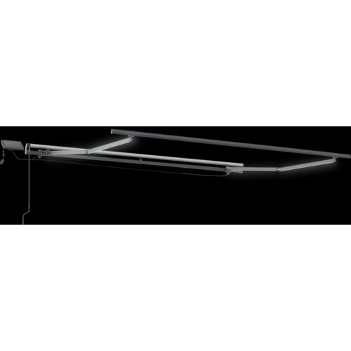 VidaXL Ručno uvlačiva tenda s LED crna 350x250 cm, Zamjenska tkanina za tendu za okvir 3.5x2.5 m crna Slike