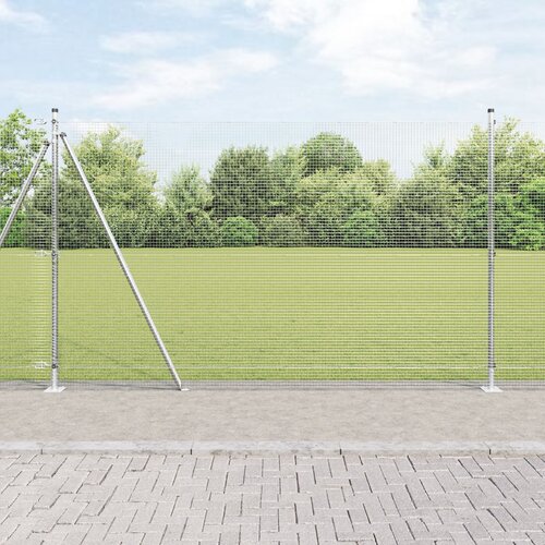 VidaXL Zavarena Ograda sa 13 Flan&amp;scaron;astih Stubova 1.4x50 m Galvanizirani Čelik Slike