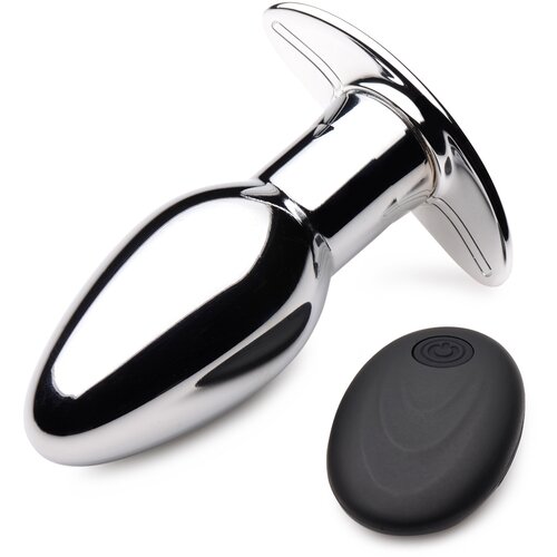Master Series Chrome Blast 7X Rechargeable Butt Plug with Remote Small Cene