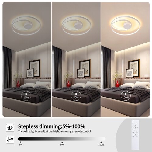  Brilagi - LED prigu&amp;scaron;iva plafonska svetiljka TWISTER LED/48W/230V, prečnik 50 cm, bela, sa daljinskim upravljačem Slike