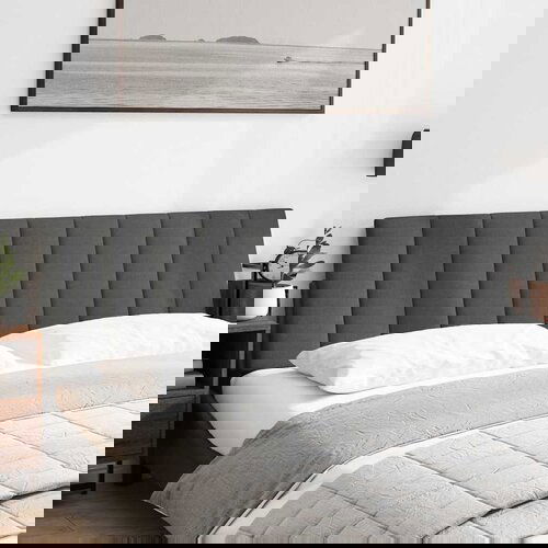Maison Chic posteljno vzglavje - vzglavna omarica - vzglavna stranica temno siva 180 cm blago, (21703879) Cene