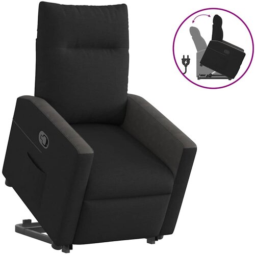 vidaXL Naslonjač na podizanje od tkanine crni Cijene