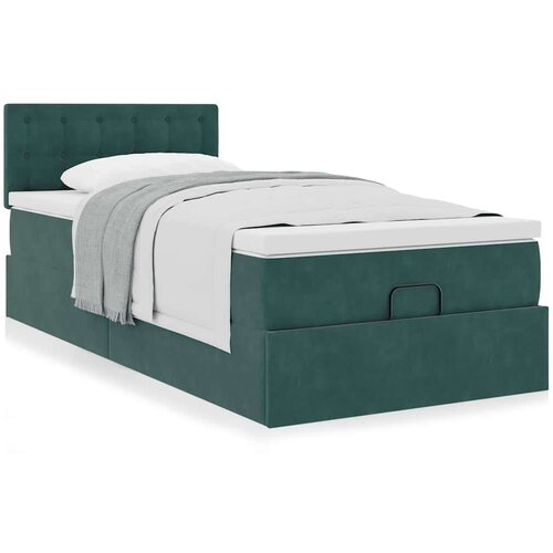 VidaXL Okvir kreveta s madraca tamnozeleni 80x200cm bar&amp;scaron;unasti Slike