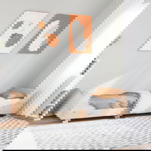 VidaXL Okvir kreveta s uzglavljem 100 x 200 cm od masivne borovine Slike