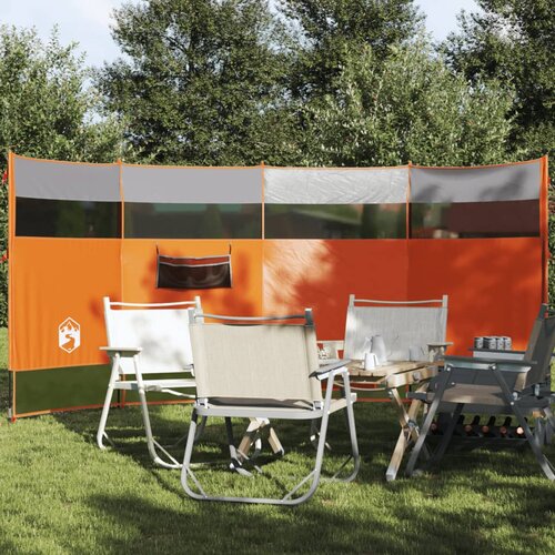 vidaXL Vetrobran za kampiranje sivo oranžen 366x152x152 cm vodoodporen Cene