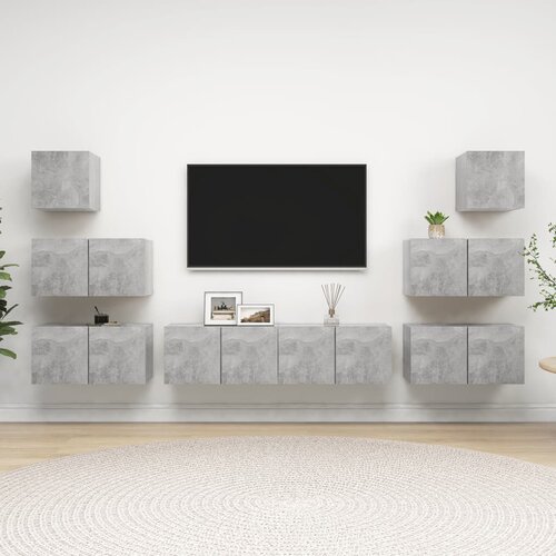 VidaXL 8-dijelni set TV ormarića siva boja betona od iverice Slike