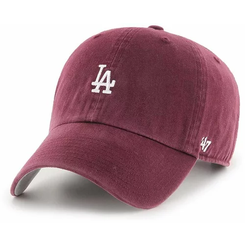 47 Brand Pamučna kapa sa šiltom MLB Los Angeles Dodgers boja: bordo, s aplikacijom
